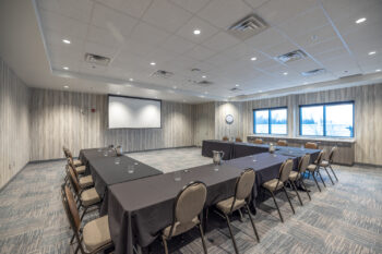 river room tables set up in square