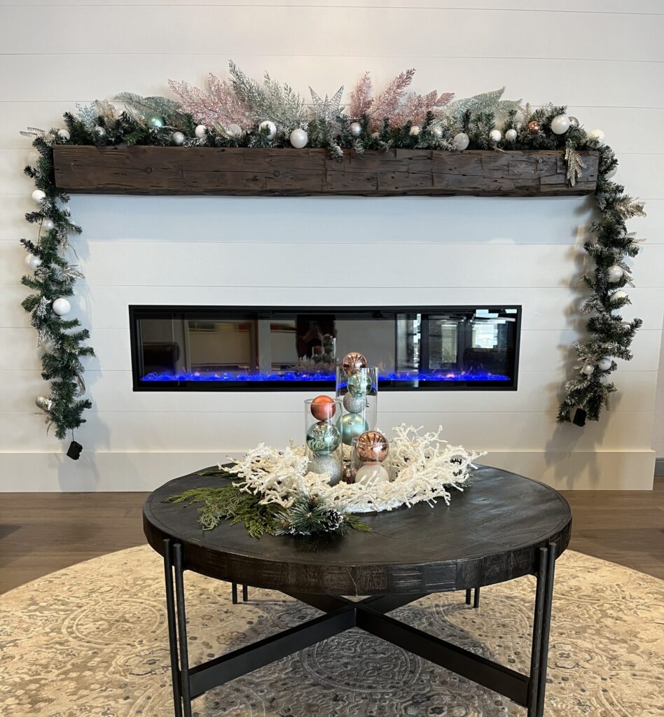 fireplace winter decor